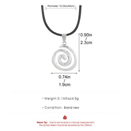 POYAMUSE Chunky Spiral Swirl Necklace - Aesthetic Grunge Jewelry for Trendy Looks, Boho Choker Necklace - Bohemia Jewelry for Women (Silver(Small))