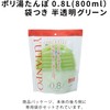 岩谷マテリアル ポリ湯たんぽ 0.8L 半透明グリーン 袋付き