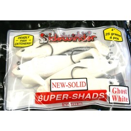 Sidewinder 4" Super Shads - 25g - Ghost White - Pack Qty 4