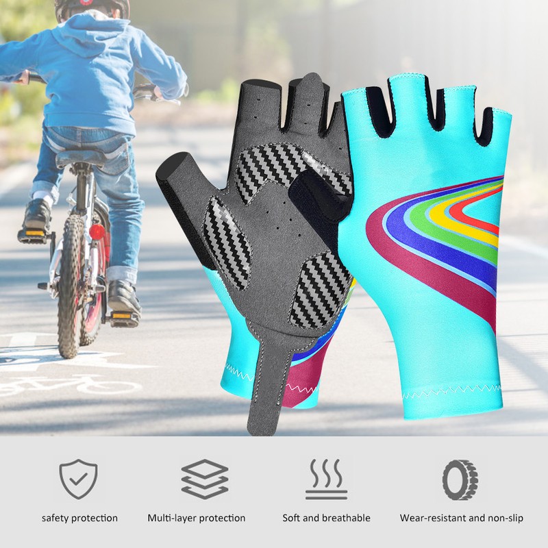 Outdoor Sport Children Bike Cycling Gloves Half Finger Silicone Pad