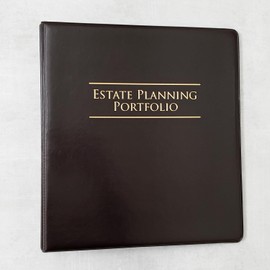 Estate Planning Portfolio/HOMEOWNER'S DOCS 3-Ring Binders – Leather Like Feel with Gold Debossed Title. Dividers and Sheet Protectors Included (Estate Planning Portfolio, DK Brown, 2" Capacity)