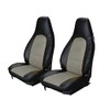 Iggee Black/Grey Artificial Leather Custom Made Original fit Front seat Covers Designed for Porsche Boxster 1997-2004