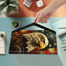 BFUKVOU Case for 7" All-New Kindle Paperwhite 12th Gen 2024 & Kindle Colorsoft Signature Edition (2024 Release),Card Slot PU Leather TPU Case Pen Holder Auto Wake Sleep,Eagle American Flag