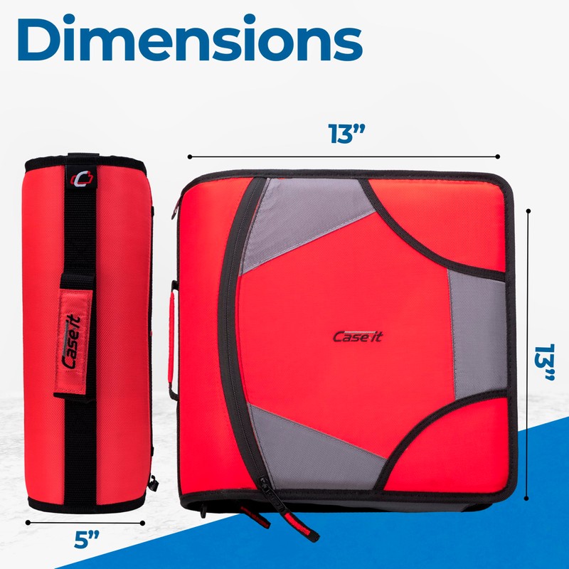 Case-it King Sized Zip Tab School Zipper Binder | 4-Inch