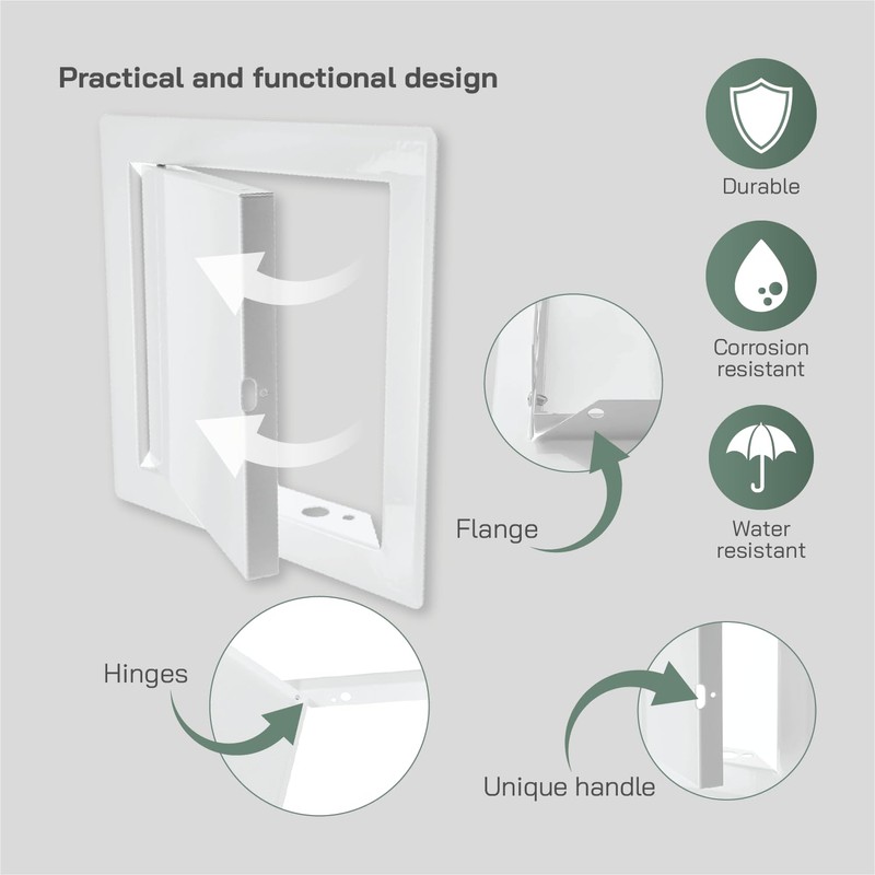 Vent Systems 6'' x 6'' Inch White Metal Access Panel