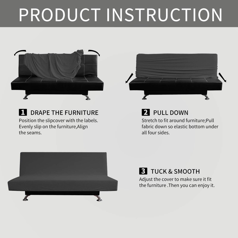 Easy-Going Stretch Futon Slipcover Armless Futon Bed Cover Furniture Protector