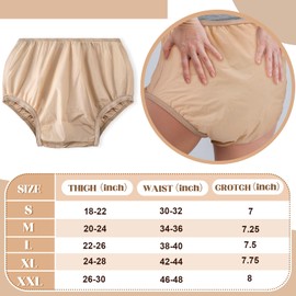 Vinsatin 10 Pcs Adult Plastic Diaper Cover Pull-On Cover Plastic Pants Reusable Incontinence Waterproof Pants(Small,Beige)