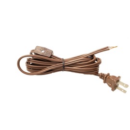 B&P Lamp® 8 Foot Brown Cord Set W/Rotary On-Off Switch, SPT-2 Cord Size
