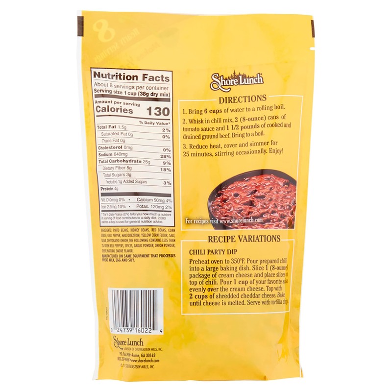 Shore Lunch Homestyle Chili With Bean Mix, 10.6000-Ounce (Pack of