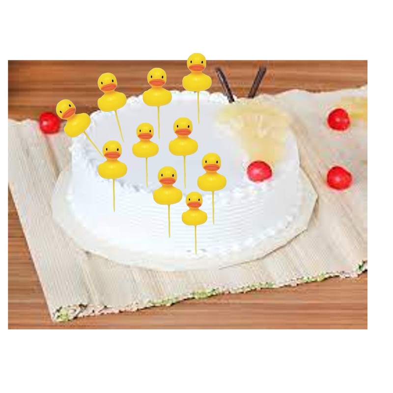 Yellow Duck Ducky Duckie Cupcake Picks Cake Topper Decorations (48-Pack)
