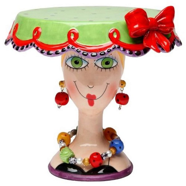 Appletree 6-1/2-Inch Sugar High Social by Babs Ceramic Cake Stand