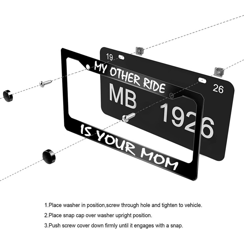 BLVD My Other Ride Is Your Mom Black License Plate