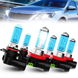 SPBRTBUB Headlight Bulbs Compatible With Toyota Camry 2007-2014 Halogen Front Bulb Combo, 9005/HB3/H10 High Beam + H11/H8/H9 Low Beams + H11 Fog Light Bulbs, 6 Pack