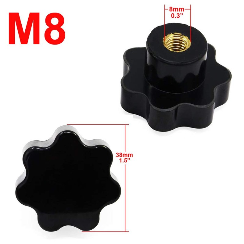 Greluma Pack of 14 Knurled Thread Clamping Knobs M6 &