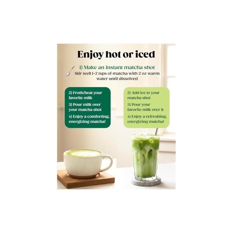 Graba Té Verde Matcha Instantáneo Orgánico En Polvo GrabA Matcha