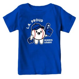 Los Angeles Proud, Always Loud Kid's T-Shirt for Baseball Fans (Royal Shirt, YXL)