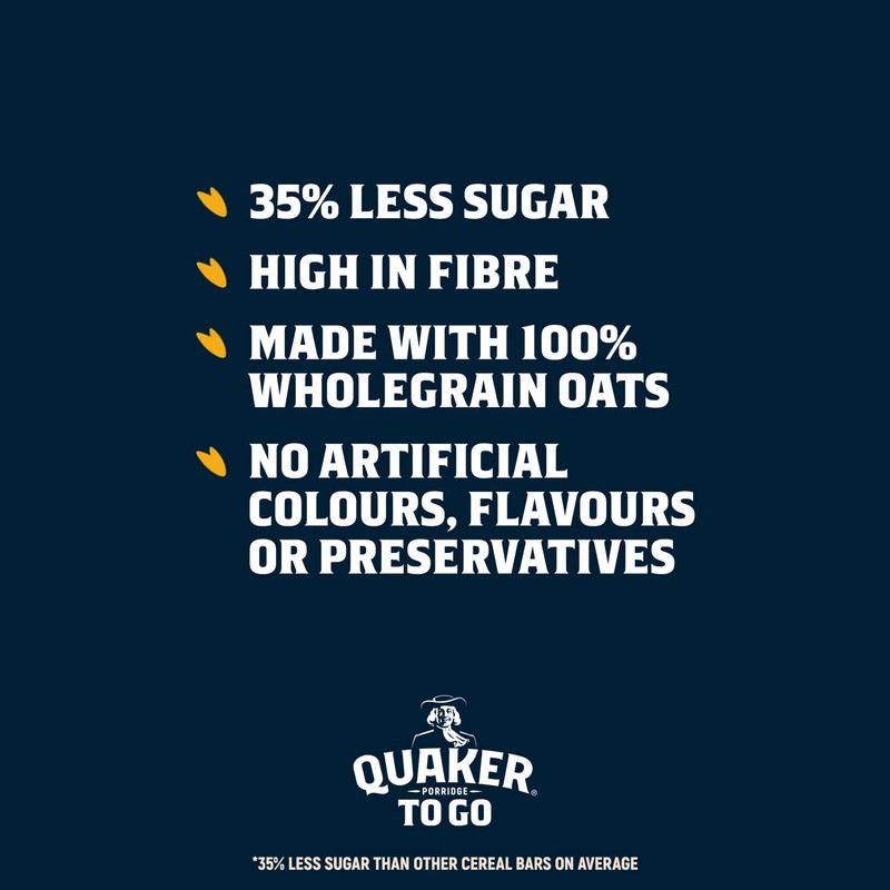 Quaker Porridge To Go Breakfast Bar Golden Syrup 12 x