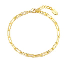 Philip Jones Gold Plated Small Link Paperclip Bracelet