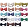 Men's Plain Color Pre-tied Bow Tie and Pocket Square Set