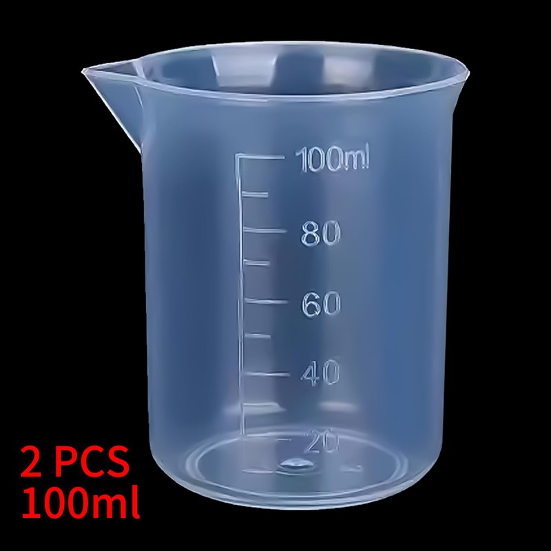 4 Pack 100ml Transparent Measuring Cups Measuring Jugs, Graduated Beaker