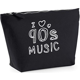 Hippowarehouse I love 90's music printed make up cosmetic wash bag 18x19x9cm