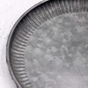 Funerom Round Galvanized Metal Tray Decorative Tray Scalloped Edges 7.8"