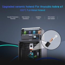 Kobra S1 Hotend S1 Combo Hot End 2pcs Kobra S1 Assembled Extruder Hotend Kits,with Brass Nozzle Thermistor Heater Cartridge Heatbreak and Heat 0.2+0.4