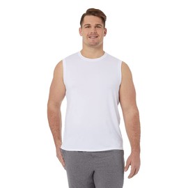 32 DEGREEES Men's Cool Classic Relaxed Tank | Anti-Odor | 4-Way Stretch | Moisture Wicking, White, X-Large
