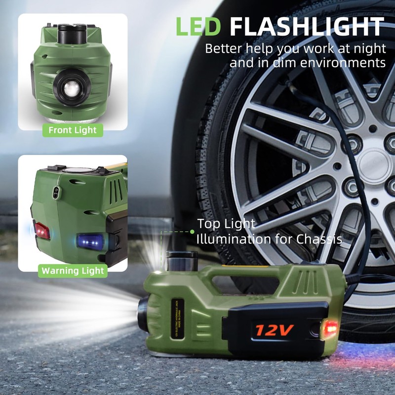 FEANISIFEI Electric Car Jack 5 Ton 12V Hydraulic Jack Kit