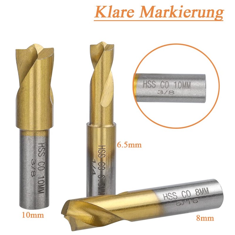 Mesee 3 Piece Welding Point Drill Bit CNC Milling Cutter