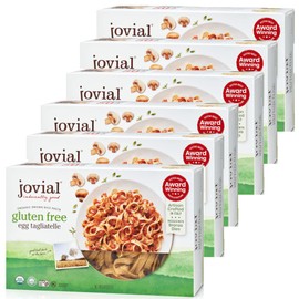 Jovial Whole Grain Brown Rice Egg Tagliatelle Pasta - Pasta Tagliatelle, Tagliatelle Pasta, Whole Grain Pasta, Organic Pasta, Gluten Free, Dairy Free, Brown Rice Pasta, Made in Italy - 9 Oz, 6 Pack