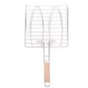 Fish Grilling Basket,Meat Burger Long Handle Mesh Basket Folding Stand,Folding