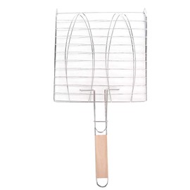 Fish Grilling Basket,Meat Burger Long Handle Mesh Basket Folding Stand,Folding Portable Stainless Steel BBQ Grill Basket, BBQ Barbecue Fish Grill Rack for Fish Vegetables Shrimp