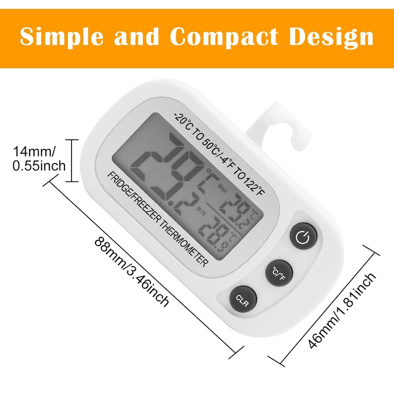4 Pack Digital Frigerator Thermometer, Waterproof Fridge and Freezer Thermo,