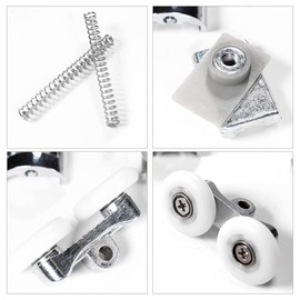 Shower Door Twin Rollers for Curved Doors,Zinc Alloy Runners Wheels Bathroom Replacement Parts of 1 Top & 1 Bottom