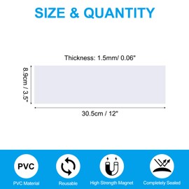 PATIKIL 12"x3.5" Magnetic Vent Cover, Floor Wall Air Registers Cover High Strength Magnetic Vent Blocker for Home RV HVAC Fireplace Furnace, White