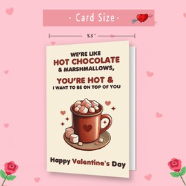 IDU Romantic Valentines Day Gifts Card For Him Her，Unique Valentines Day Card for Husband Wife Boyfriend Girlfriend，Hot Chocolate & Marshmallows Valentines Love Cards