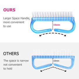 4 Pcs Nail Cleaning Brush, Plastic Handle Scrubbing Brush Eco Friendly Fingernail Brush with Soft Bristles Nail Manicure Dust Brush for Hand Toes Nail Home Garden Salon use