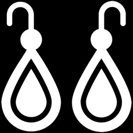 Decal Stickers of Earrings (White) (Set of 2) Luxury Weatherproof Vinyl Decal Stickers for Laptop Desktop Smartphone Car Dirt Bike Wall Room Mason Jar Bathtub Door Skateboard - ANDVER1e37533WH