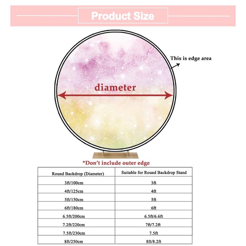 OERJU Silver Round Backdrop Cover Luxurious Silver Glittering Starlight Photography