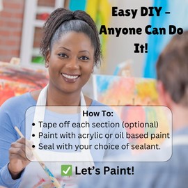 Set of 4 Coasters Small Barn Quilt Kit DIY Pattern Unfinished Wood Quilting Block Sign Paintable Art for Adults and Kids (Log Cabin, Road to Oklahoma, Slip Knot, Rail Fence)