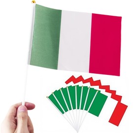 10 Italy Flag Small Italy Flag 21 x 14 cm, Oly Flag Italy Hand Flag Italy Fan Item Mini Italian Hand-Held Flags for Oly Decoration, Euro Football Party Euro Decoration