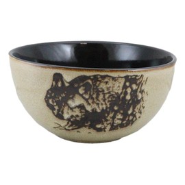 Ebros Gift Rustic Forest Woodlands Prowling Alpha Gray Wolf Abstract Art Brown Dinnerware Or Serveware Ceramic Earthenware Kitchen And Dining (Pack Of 2 Dinner Pasta Salad Soup Bowls 21Oz)