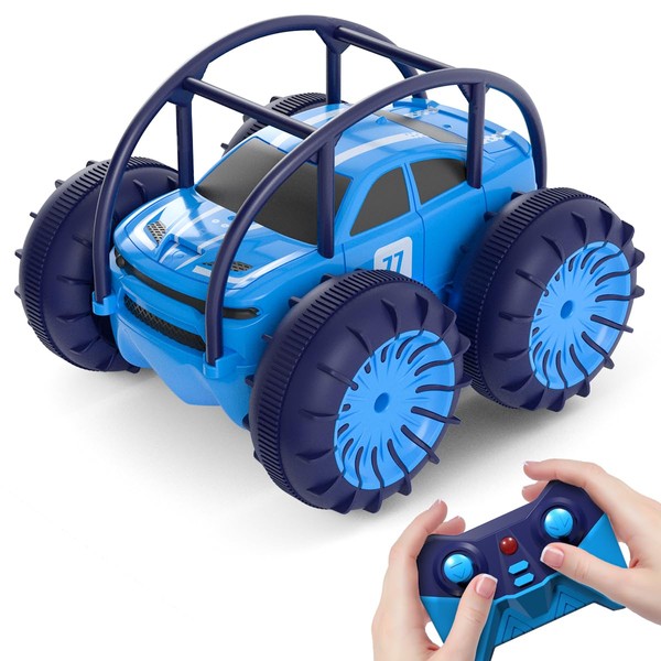 Remote Control Car for All Terrain Children, 2.4GHZ 360° Rotation with Colorful LED, 4WD RC Car Crawlers Quick Waterproof Toy Vehicle Party Gift 3-12 Years Children