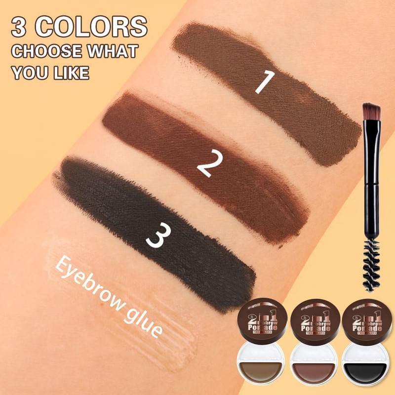 Bluemega Crema de Cejas Bicolor 2 en 1 y Gel