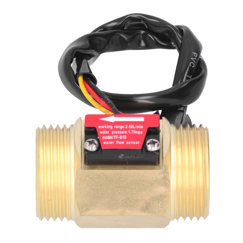 Water Flow Sensor Meter Flowmeter 1.3in Brass Male Thread for