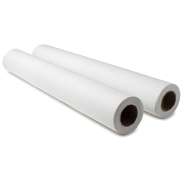 Exam Table Paper - 18''x125’ Disposable Standard White Crepe - Paper Rolls for Spas, Doctors, Chiropractors and Massage Tables… (2)