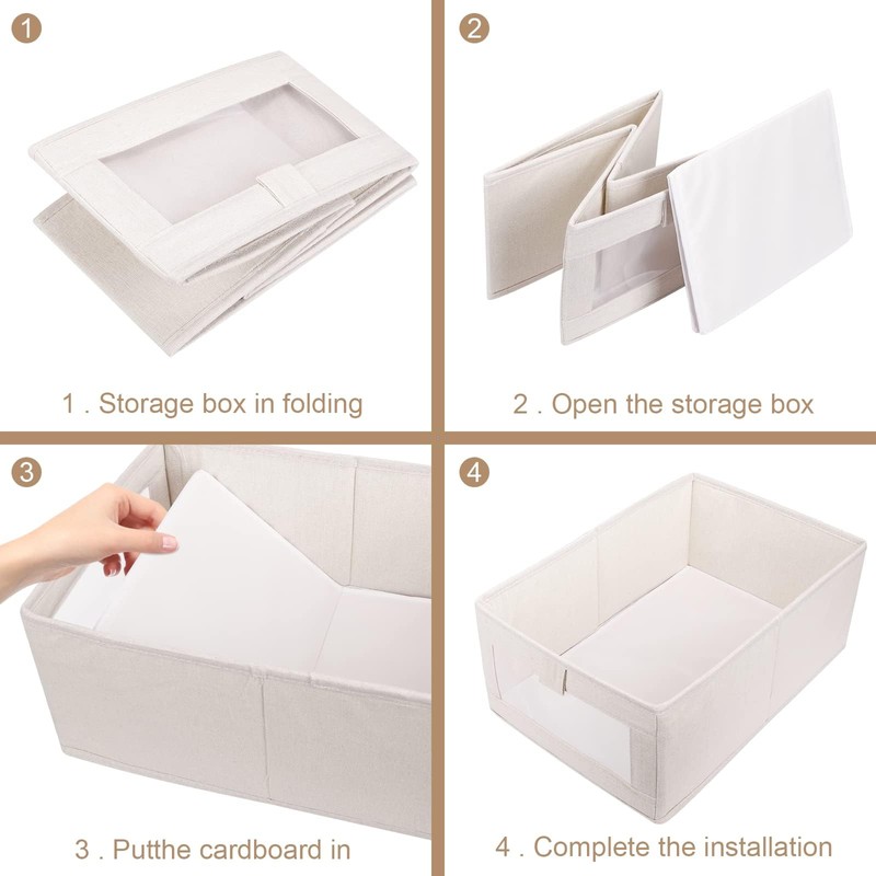 XIKAYA Wardrobe Storage Boxes - Foldable Fabric Storage Cube with