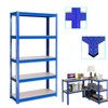EFAN Heavy Duty 5 Tier Blue Garage Shelving Units - 150cm x 70cm x 30cm Racking Boltless Metal Storage Shelves, 875KG Capacity (175kg Per Shelf), for Garage, Kitchen, Office, Workshop