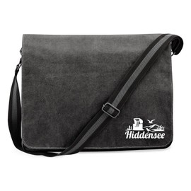 Huuraa Crossbody Bag Hiddensee Strandmotiv Geschenk 14 Liter Black Canvas Hiddensee Accessoire